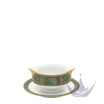 Соусник с подставкой 0,3л коллекции Matignon Bleu Piscine Or бренда Haviland