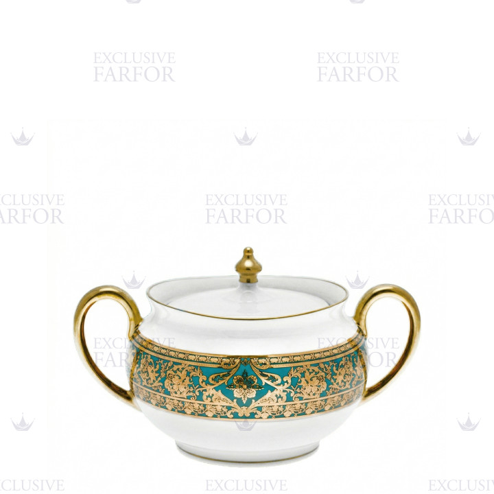 Сахарница 0,28л коллекции Matignon Bleu Piscine Or бренда Haviland