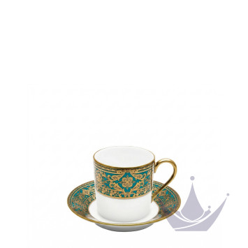 Чашка кофейная с блюдцем 0,075л коллекции Matignon Bleu Piscine Or бренда Haviland