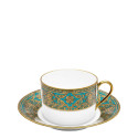 Чашка чайная с блюдцем 0,14л коллекции Matignon Bleu Piscine Or бренда Haviland