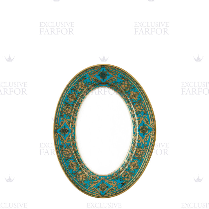 Блюдо для гарнира 23х16,5см коллекции Matignon Bleu Piscine Or бренда Haviland