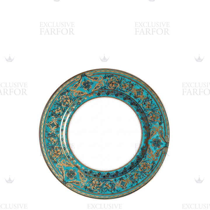 Тарелка закусочная 22см коллекции Matignon Bleu Piscine Or бренда Haviland
