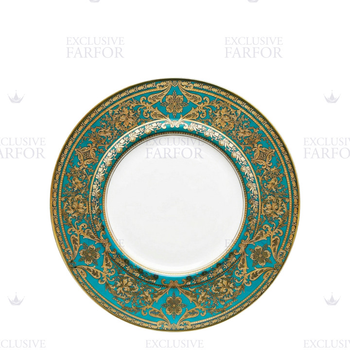 Тарелка главная 28см коллекции Matignon Bleu Piscine Or бренда Haviland