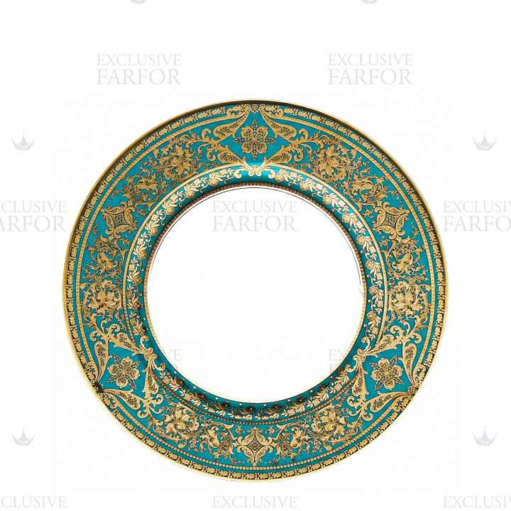 Тарелка сервировочная 31см коллекции Matignon Bleu Piscine Or бренда Haviland