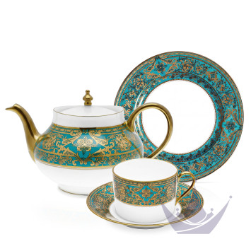 Коллекция Matignon Bleu Piscine Or бренда Haviland