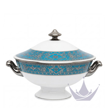 Супница 2л коллекции Matignon Bleu Piscine Platin бренда Haviland