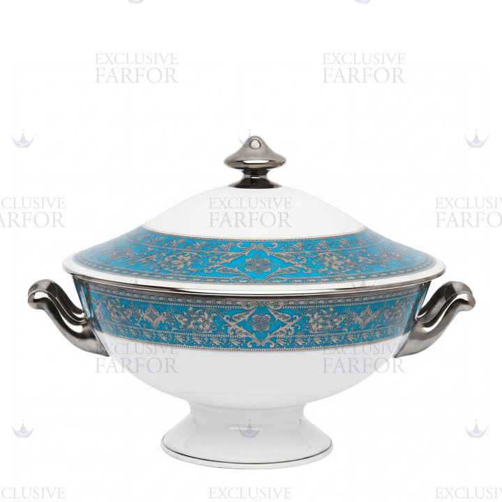 Супница 2л коллекции Matignon Bleu Piscine Platin бренда Haviland