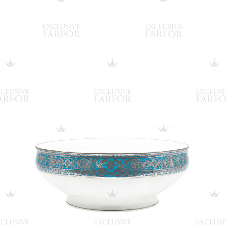 Салатник 27,5см коллекции Matignon Bleu Piscine Platin бренда Haviland