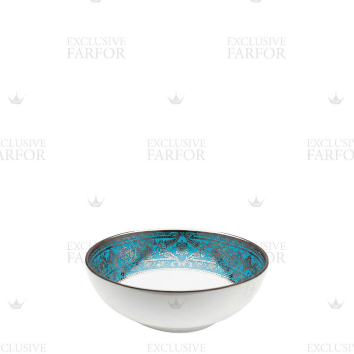 Чаша для мюсли 14см коллекции Matignon Bleu Piscine Platin бренда Haviland