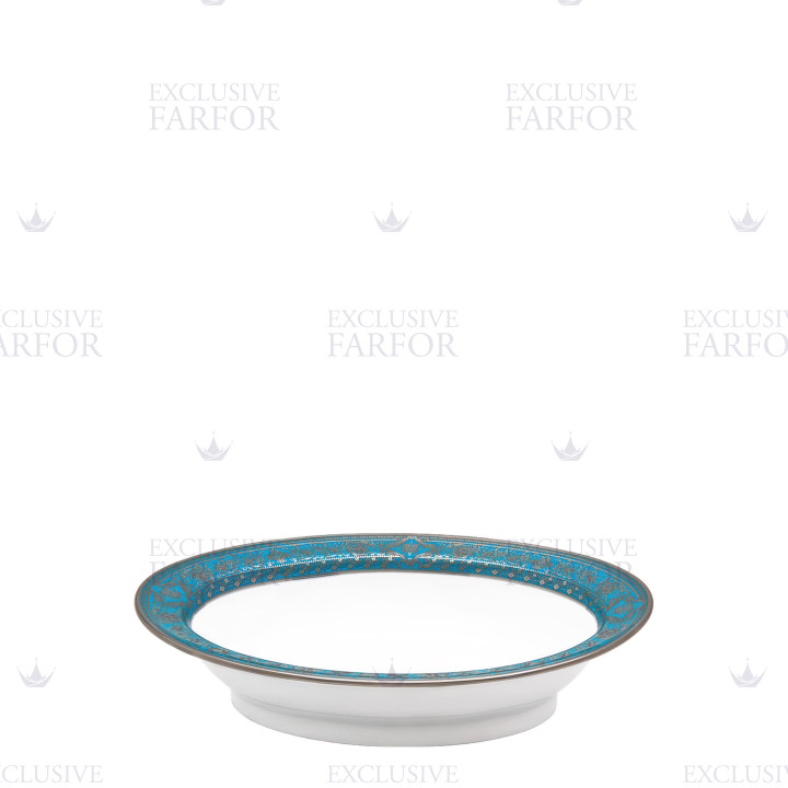Чаша для овощей 23,5см коллекции Matignon Bleu Piscine Platin бренда Haviland