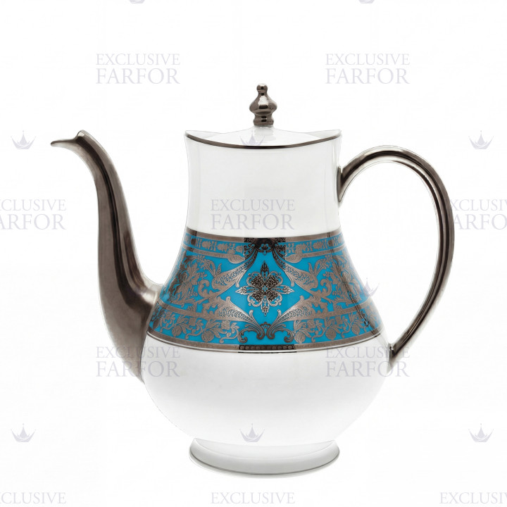 Кофейник 1,2л коллекции Matignon Bleu Piscine Platin бренда Haviland