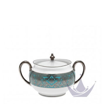 Сахарница 0,28л коллекции Matignon Bleu Piscine Platin бренда Haviland