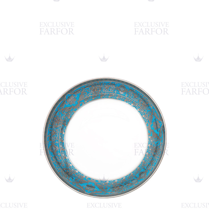 Тарелка суповая 19см коллекции Matignon Bleu Piscine Platin бренда Haviland