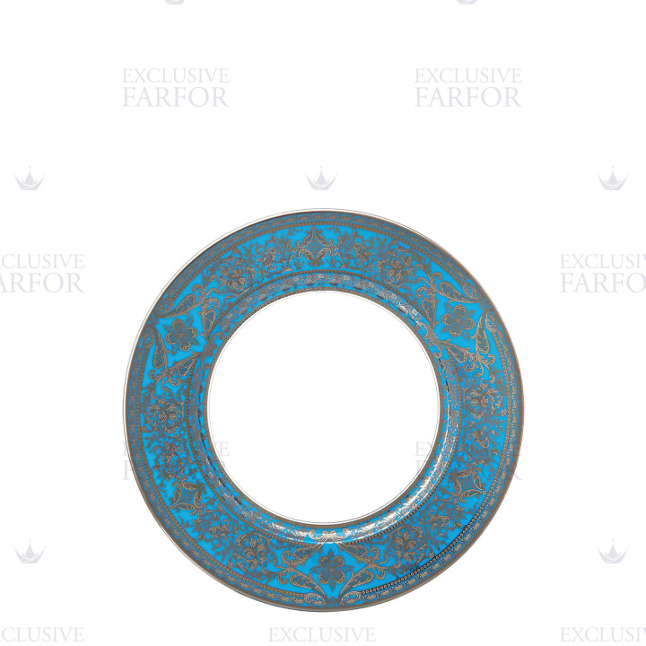 Тарелка закусочная 22см коллекции Matignon Bleu Piscine Platin бренда Haviland