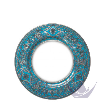 Тарелка главная 28см коллекции Matignon Bleu Piscine Platin бренда Haviland