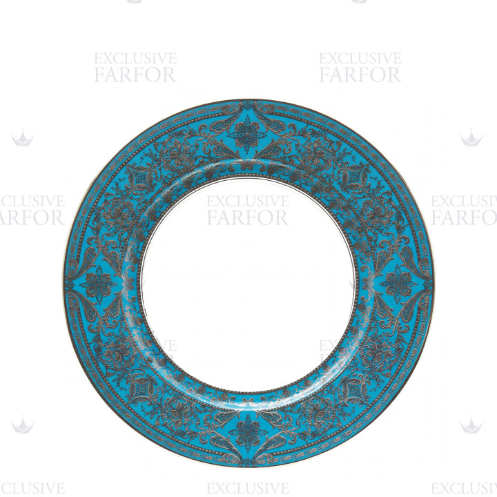 Тарелка сервировочная 31см коллекции Matignon Bleu Piscine Platin бренда Haviland