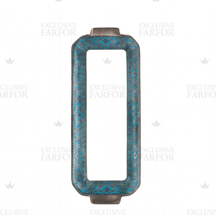 Блюдо для пирога 39х15,5см коллекции Matignon Bleu Piscine Platin бренда Haviland