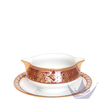 Соусник с подставкой 0,3л коллекции Matignon Cerise Or бренда Haviland