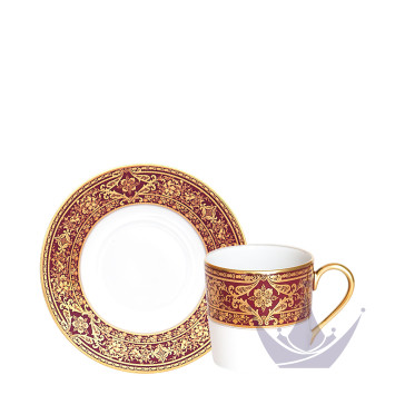 Чашка кофейная с блюдцем 0,075л коллекции Matignon Cerise Or бренда Haviland