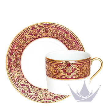 Чашка для завтрака с блюдцем 0,3л коллекции Matignon Cerise Or бренда Haviland