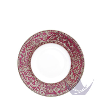 Тарелка суповая 23,5см коллекции Matignon Cerise Platin бренда Haviland