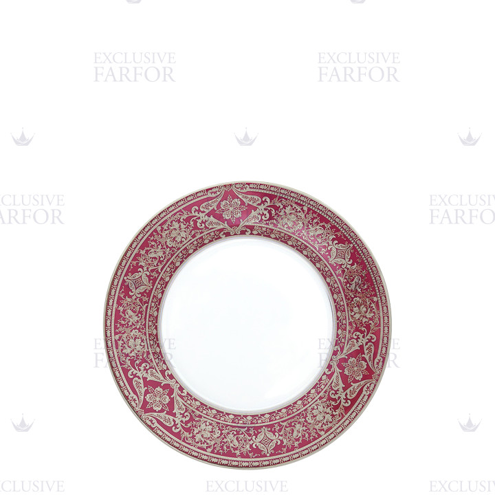 Тарелка закусочная 19см коллекции Matignon Cerise Platin бренда Haviland