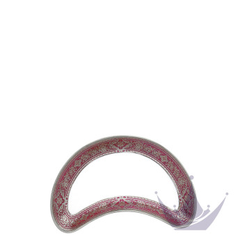 Тарелка закусочная полумесяц 20см коллекции Matignon Cerise Platin бренда Haviland