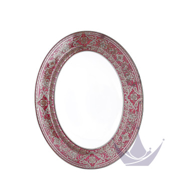 Блюдо овальное 34,5см коллекции Matignon Cerise Platin бренда Haviland
