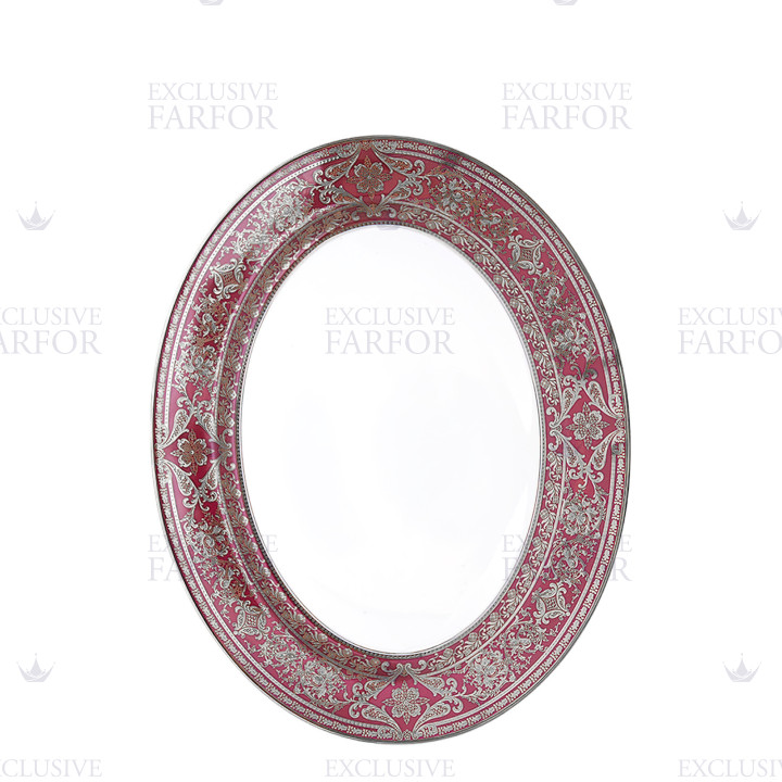 Блюдо овальное 34,5см коллекции Matignon Cerise Platin бренда Haviland