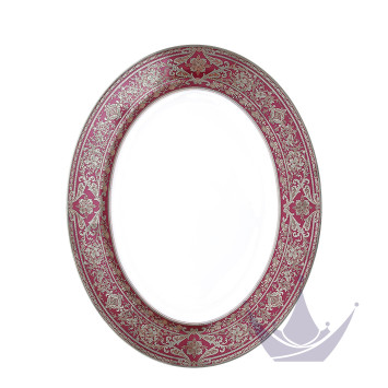 Блюдо овальное 40см коллекции Matignon Cerise Platin бренда Haviland