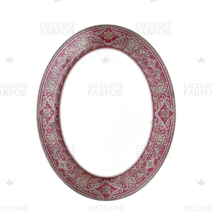 Блюдо овальное 40см коллекции Matignon Cerise Platin бренда Haviland
