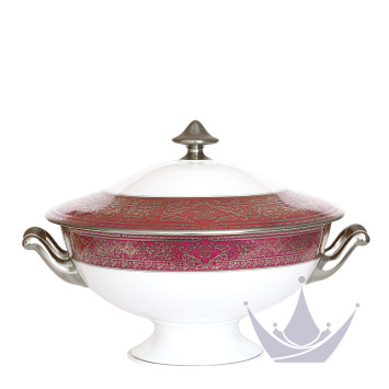 Супница 2л коллекции Matignon Cerise Platin бренда Haviland