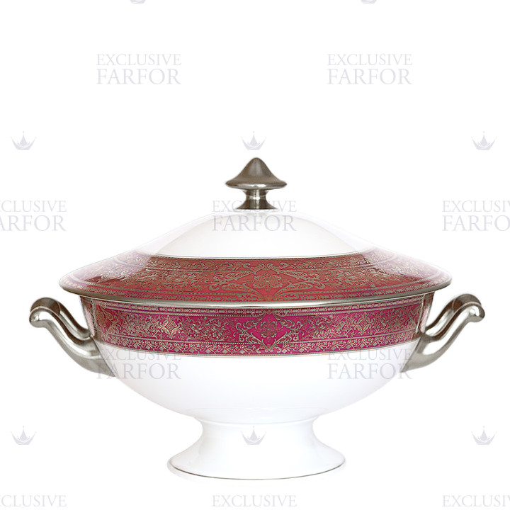 Супница 2л коллекции Matignon Cerise Platin бренда Haviland