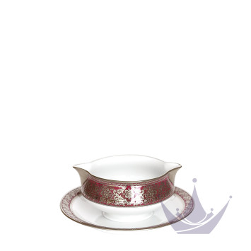 Соусник с подставкой 0,3л коллекции Matignon Cerise Platin бренда Haviland