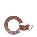 Чашка кофейная с блюдцем 0,075л коллекции Matignon Cerise Platin бренда Haviland