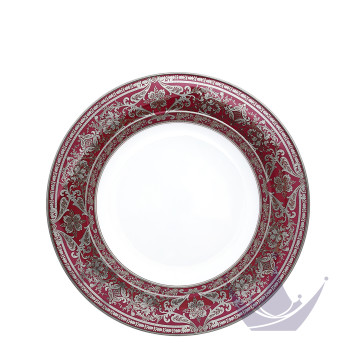 Тарелка глубокая 31,5см коллекции Matignon Cerise Platin бренда Haviland