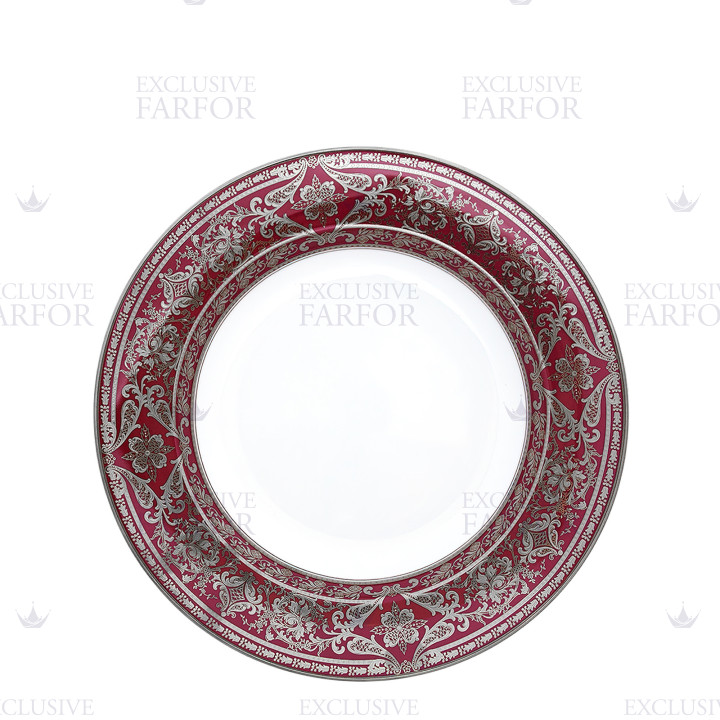 Тарелка глубокая 31,5см коллекции Matignon Cerise Platin бренда Haviland