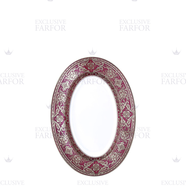 Блюдо для гарнира 23х16,5см коллекции Matignon Cerise Platin бренда Haviland
