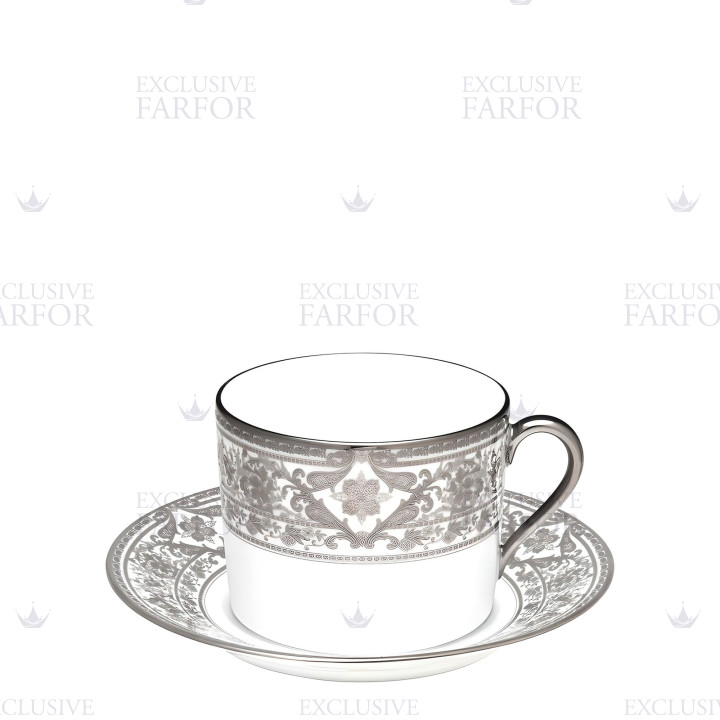 Чашка чайная с блюдцем 0,14л коллекции Matignon Platin бренда Haviland