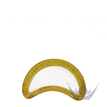 Тарелка закусочная полумесяц 20см коллекции Matignon Vert Pomme Or бренда Haviland
