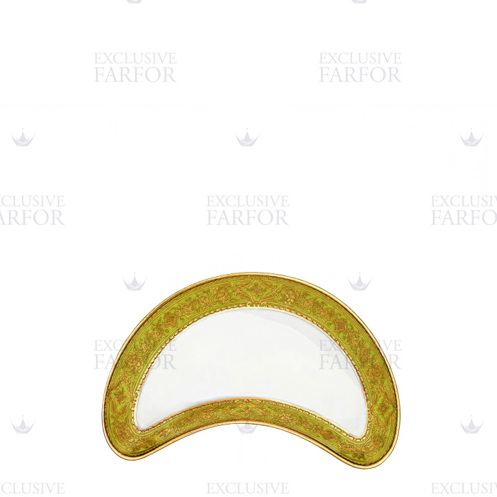 Тарелка закусочная полумесяц 20см коллекции Matignon Vert Pomme Or бренда Haviland