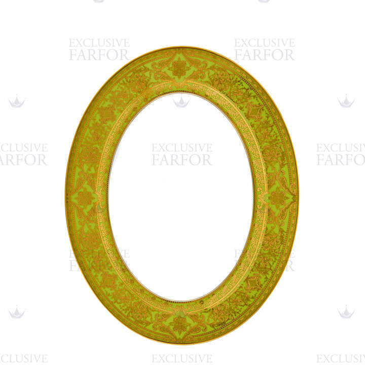 Блюдо овальное 40см коллекции Matignon Vert Pomme Or бренда Haviland