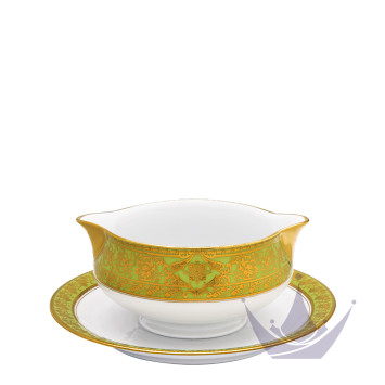 Соусник с подставкой 0,3л коллекции Matignon Vert Pomme Or бренда Haviland