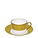 Чашка чайная с блюдцем 0,14л коллекции Matignon Vert Pomme Or бренда Haviland