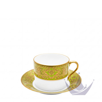 Чашка для завтрака с блюдцем 0,3л коллекции Matignon Vert Pomme Or бренда Haviland