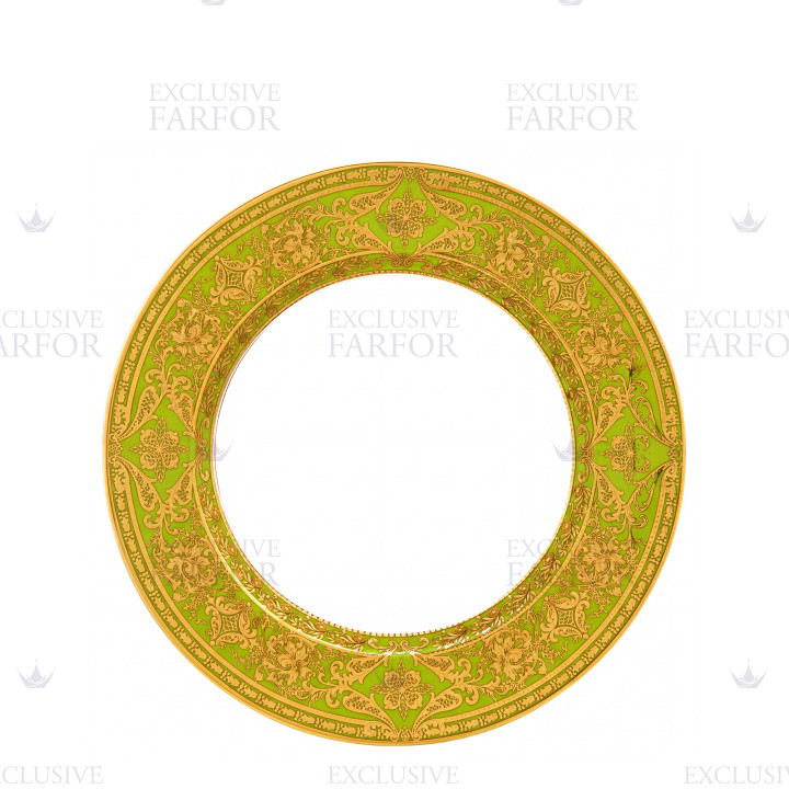 Тарелка глубокая 31,5см коллекции Matignon Vert Pomme Or бренда Haviland