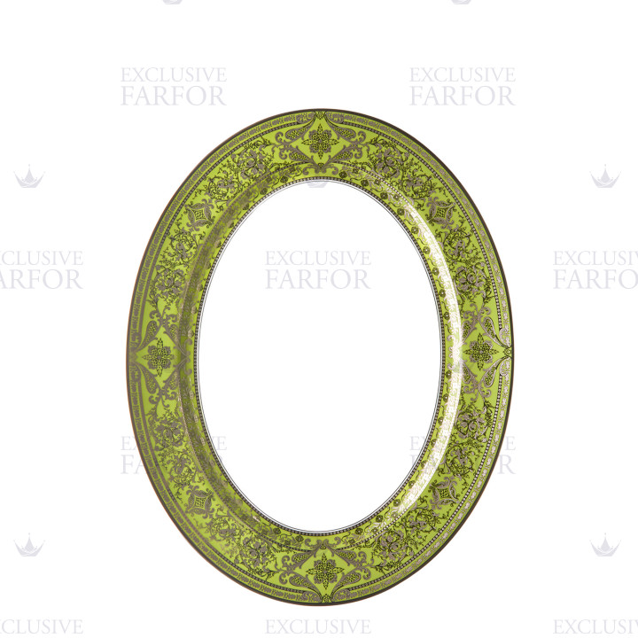 Блюдо овальное 34,5см коллекции Matignon Vert Pomme Platin бренда Haviland