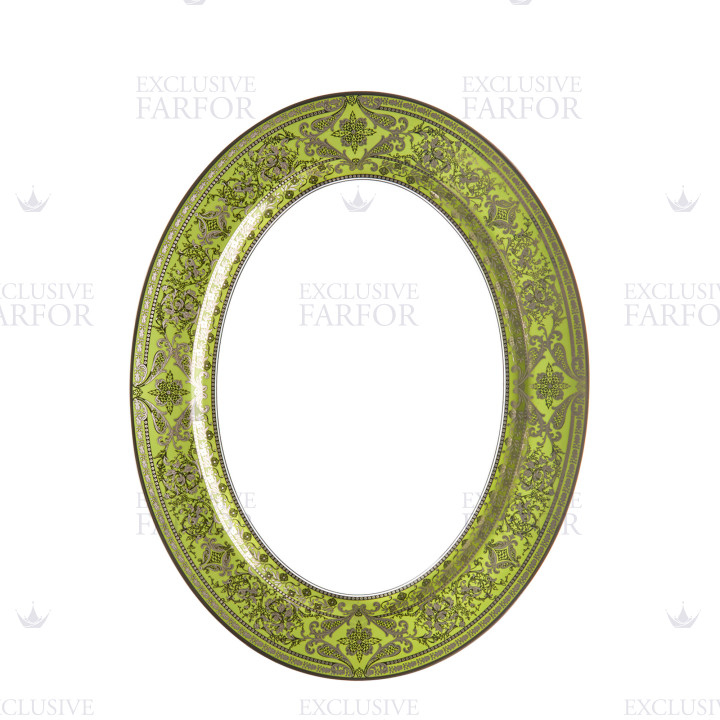 Блюдо овальное 40см коллекции Matignon Vert Pomme Platin бренда Haviland