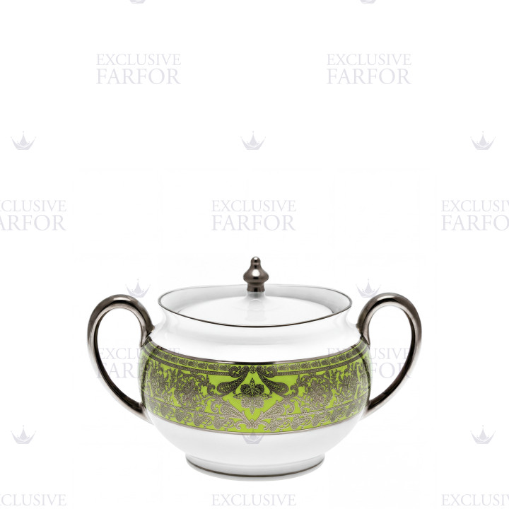 Сахарница 0,28л коллекции Matignon Vert Pomme Platin бренда Haviland