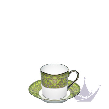 Чашка кофейная с блюдцем 0,075л коллекции Matignon Vert Pomme Platin бренда Haviland